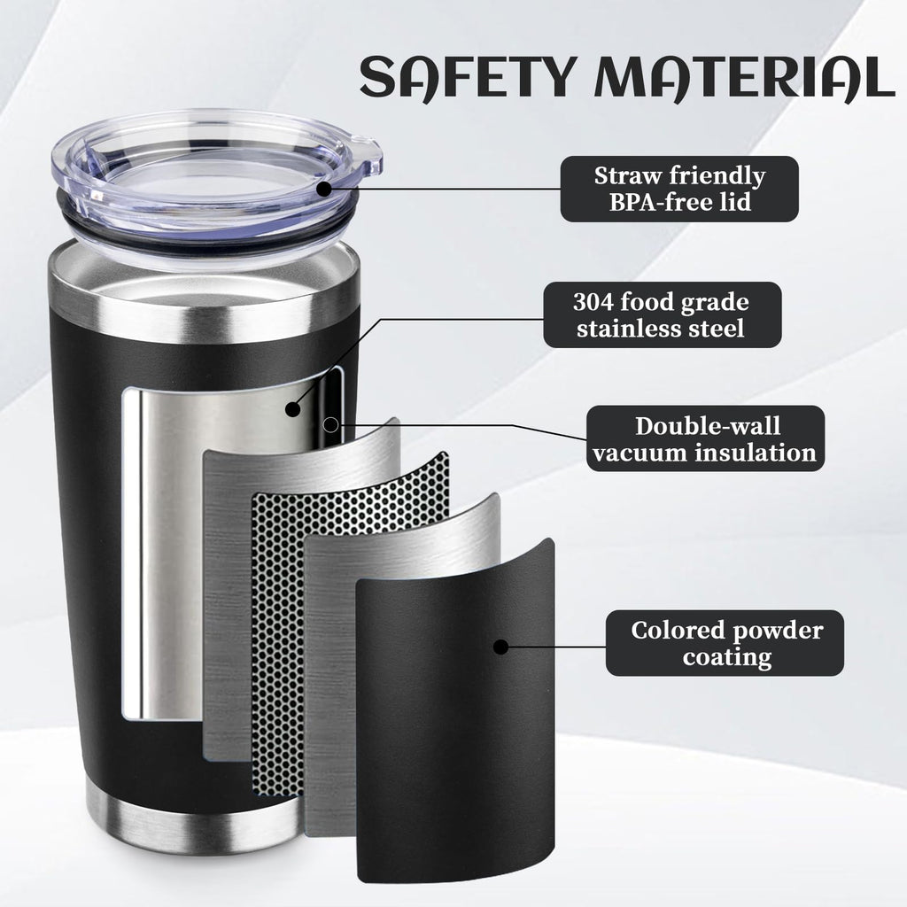 StarSpeed 20oz Stainless Steel Travel Coffee Tumbler,Black
