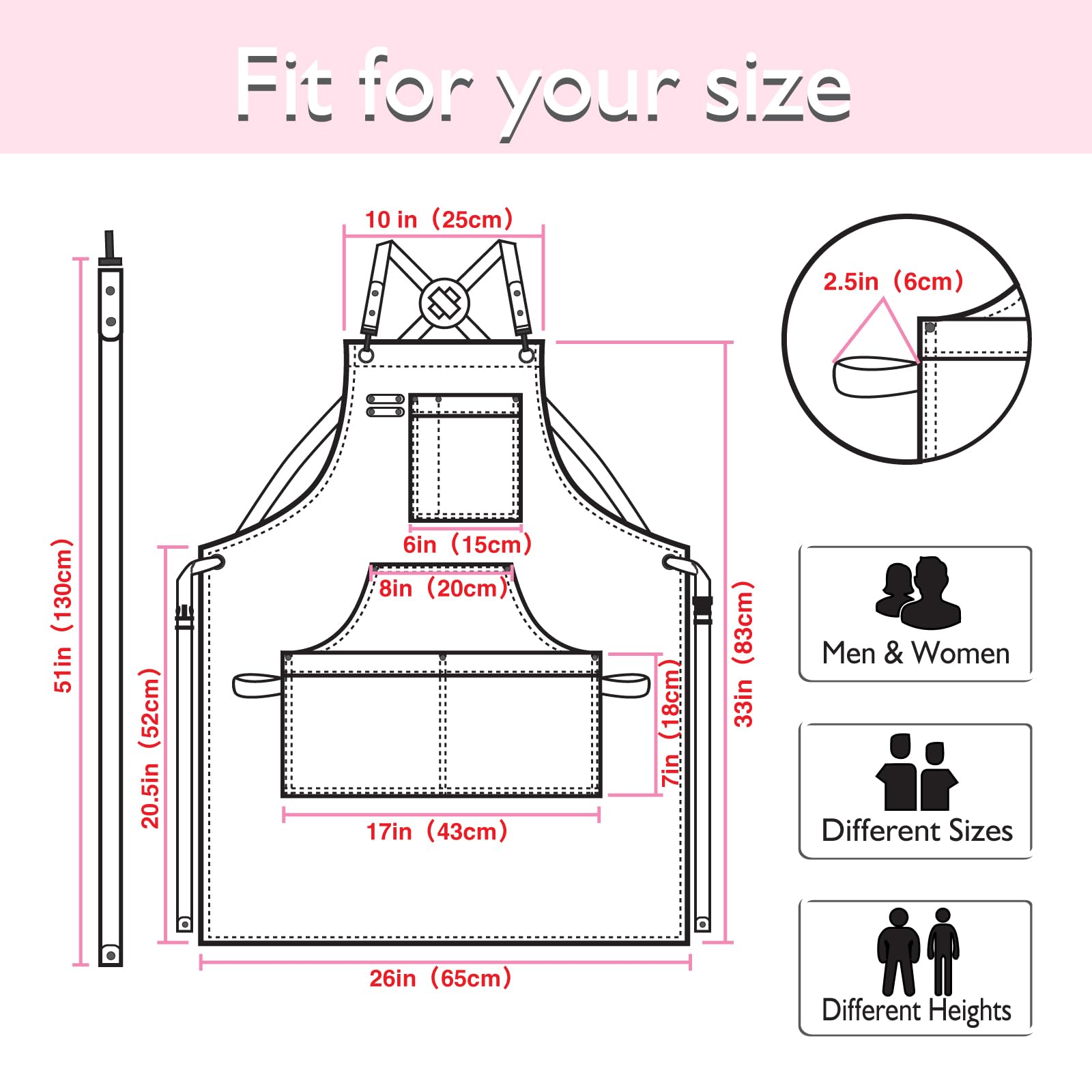 Stenffy 10 Pack Kitchen Apron, Work Apron, Canvas Apron, Pink
