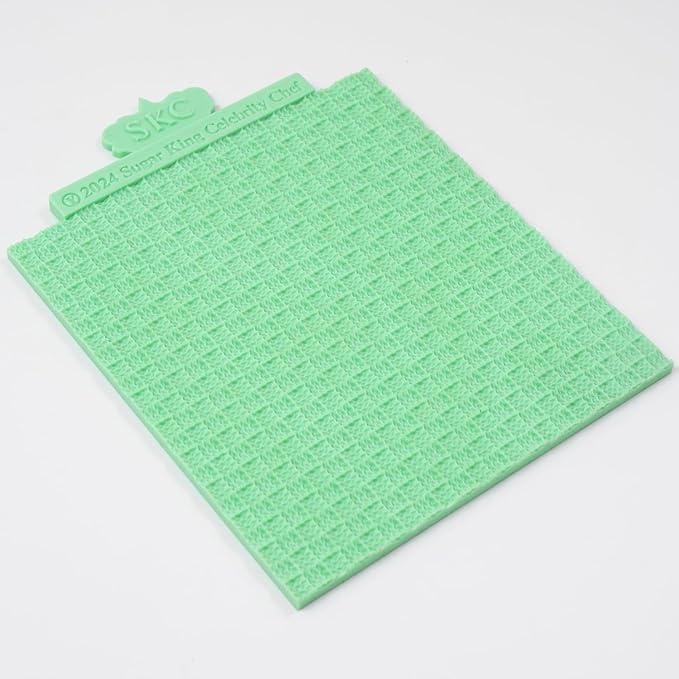 KALAIEN Sweater Texture Fondant Impression Mats Knit Fondant Embosser Texture Mats for Clay Cake Decorating Molds 1Pcs(Style 3)