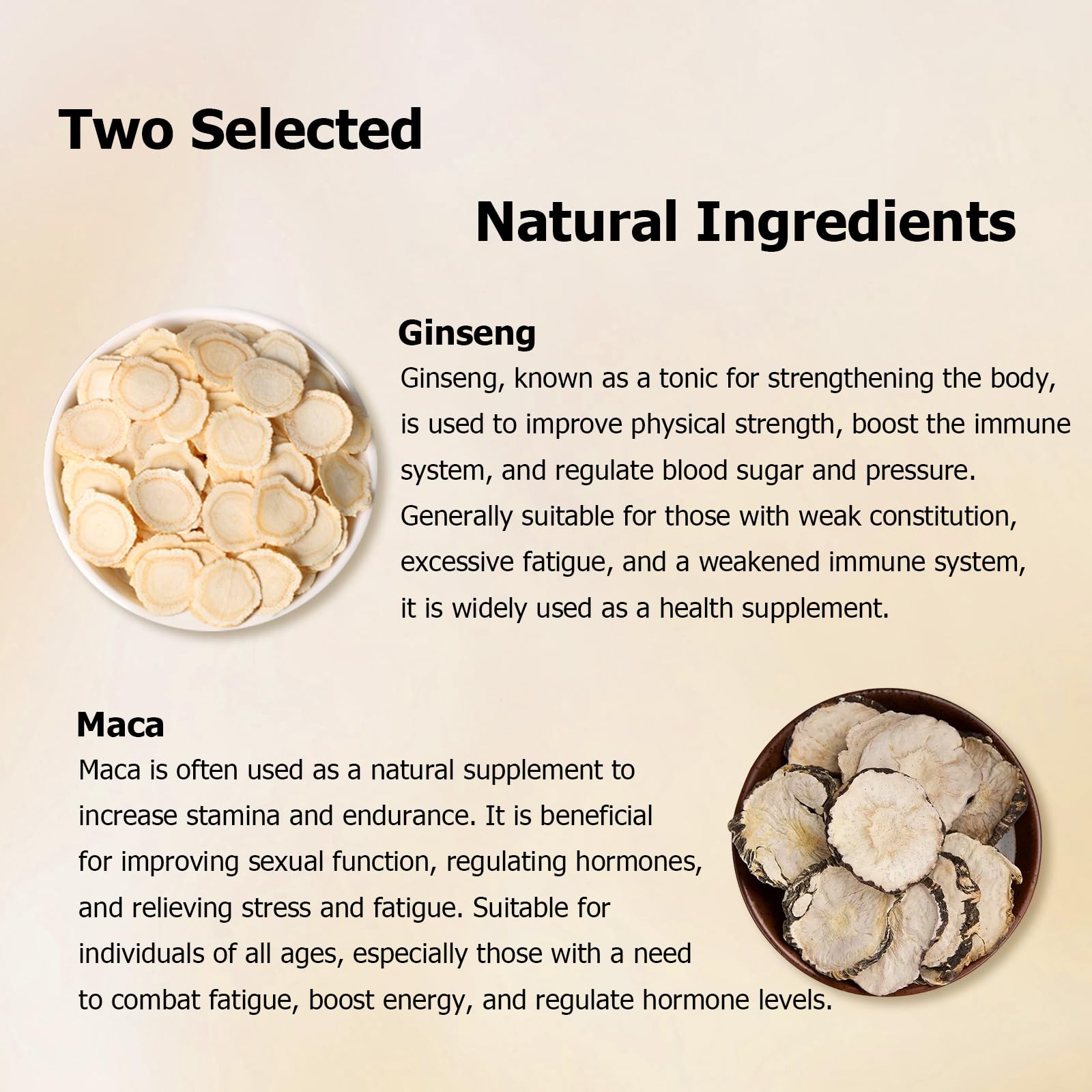 HANFANGLING Ginseng Maca Tea, Natural and Health, Caffeine-Free Herbal Tea,20 Tea Bags,1.41oz