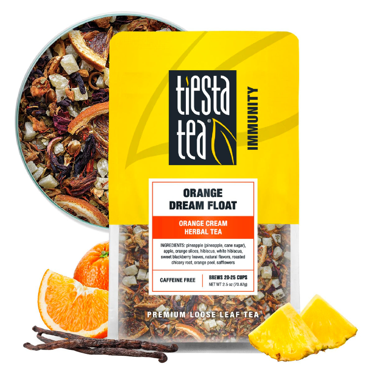 Tiesta Tea Strawberry Kiwi Herbal Tea Loose Leaf Fruit Tea Blend 16oz