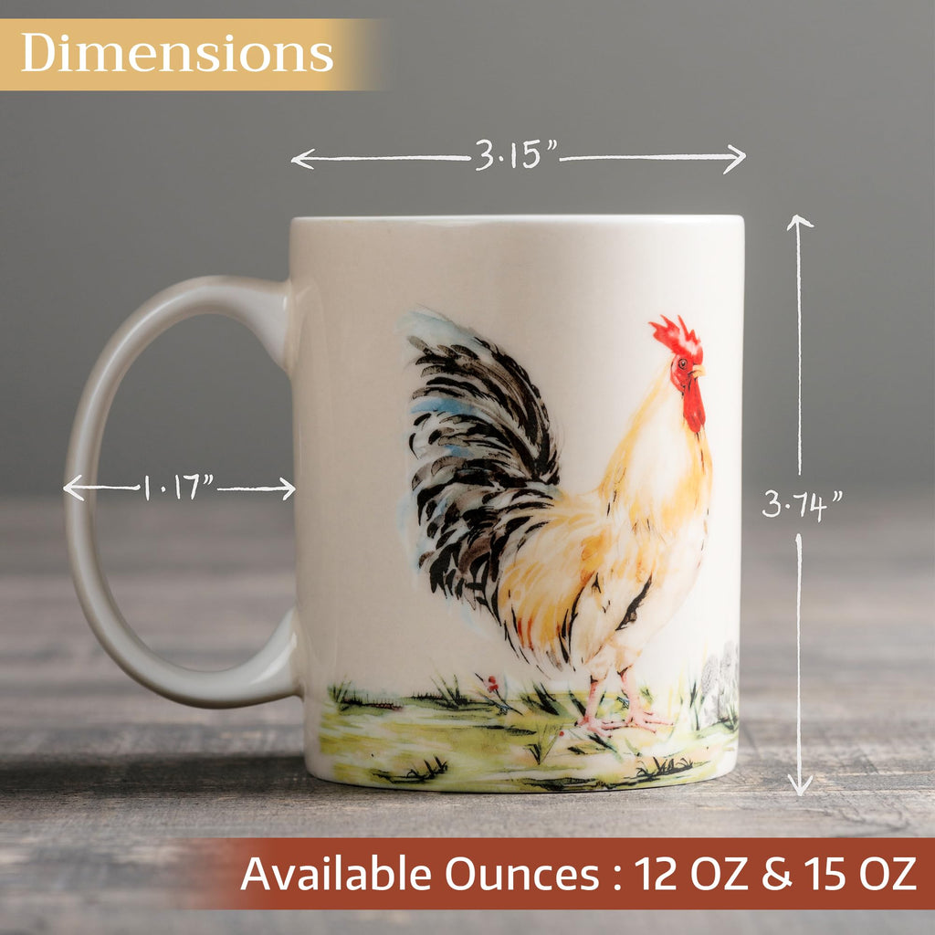 Maison d' Hermine Coffee Mug with Handles Tea Cups (12 Ounce, Pack of 1)