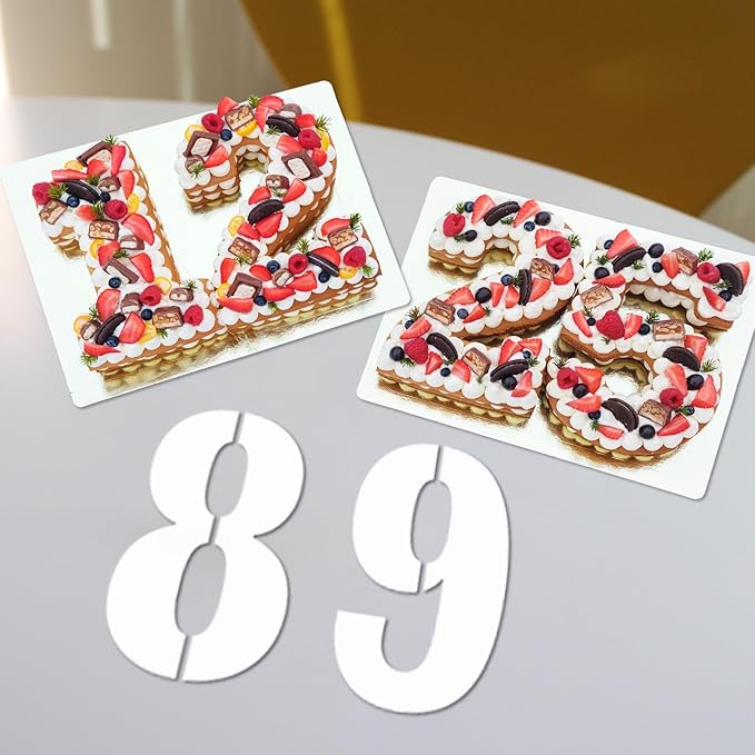 12 Inch Number Stencils Set, 0-9 Plastic Address Number Stencils Reusable Cake Digital Templates for Painting on Wall,Wood,Rock,Mailbox and DIY Art Projects