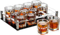 24pack 2oz Shot Glasses with Tray,Square Shot Glass Bulk with Heavy Base