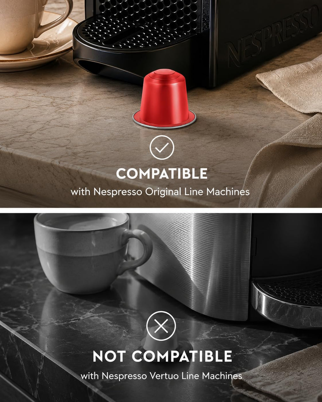 ROSSO CAFFÈ Espresso Pods for Nespresso Original Machines, Intense Pack 80