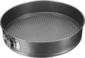 uxcell 11 Inch Springform Pan Nonstick Cake Pan with Removable Bottom Round Leakproof Cake Baking Pans Molds for Baking, Cheese Cakes, Pizza, Biscuits, Black（1pcs