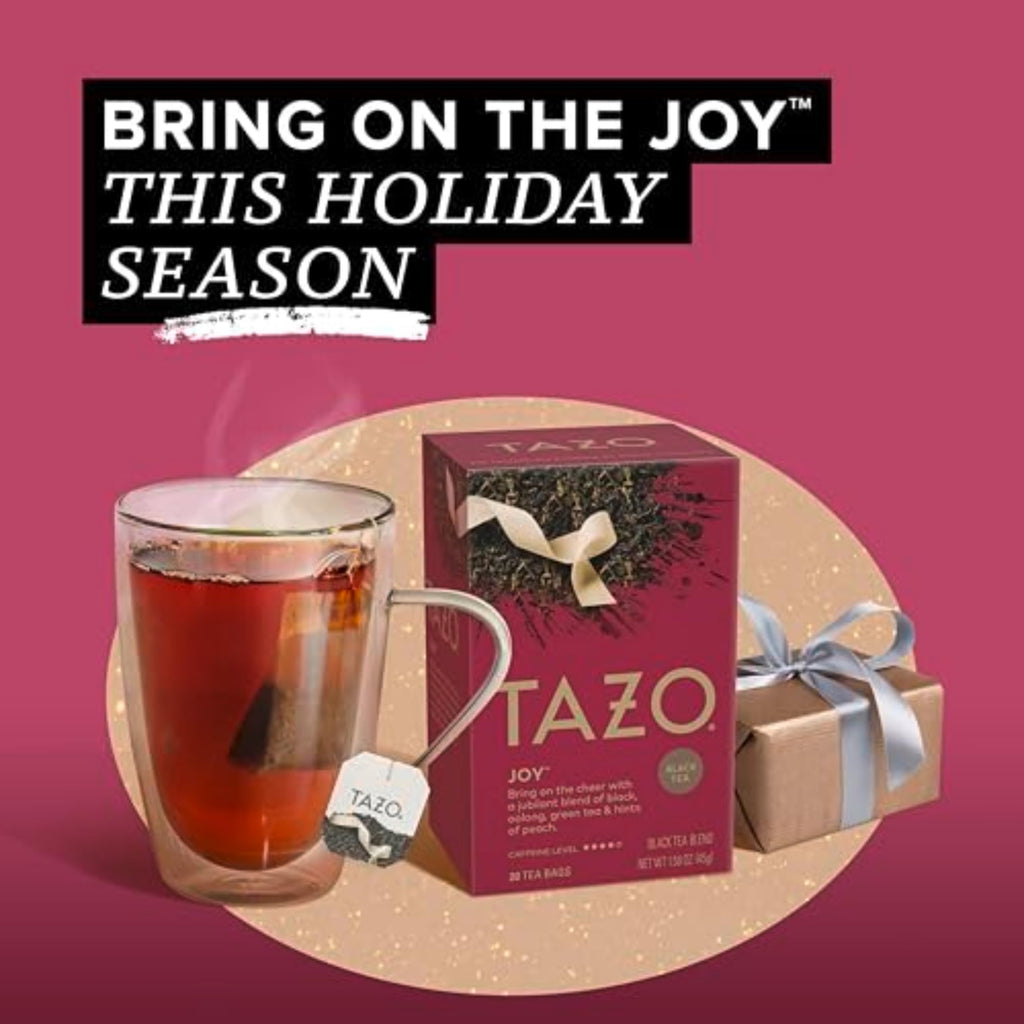 TAZO Joy Limited Edition Seasonal Blend of Black, Oolong & Green Tea with Hints of Peach, 120 Total Bags (20ct - Pack of 6)