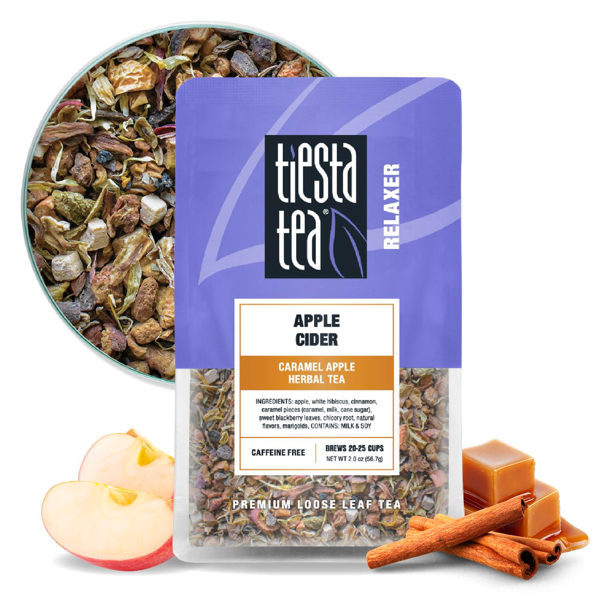 Tiesta Tea - Apple Cider, Loose Leaf, Caramel Apple Herbal Tea Blend, 4oz