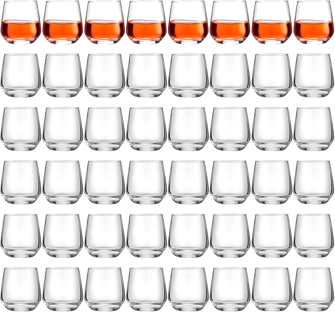 Zopeal 48 Pack Shot Glasses 3.25 oz Tequila Whiskey Tasting Glass Cups Small Liquor and Spirit Bar Shooter for Drinking Tasting Espresso Beer Juice