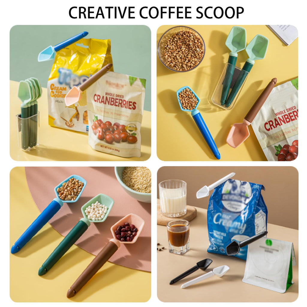 Snack clip Multi-functional sealing clip Magnetism wall container mount Suitable for brewing coffee You can eat popcorn with a spoon Temporary sealing for bagged snacks (White)