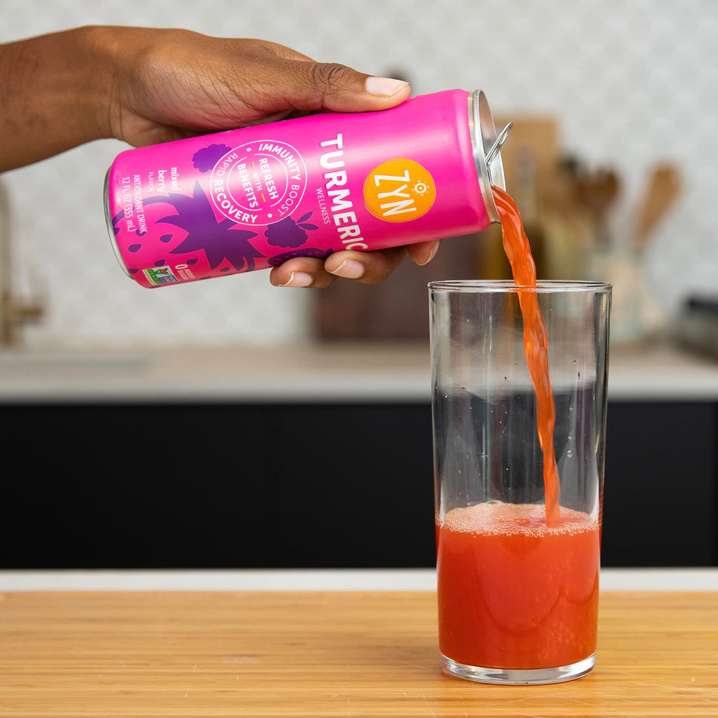 ZYN Tasty Turmeric Drink Low Cal, No Added Sugar Mixed Berry, 6 Pack
