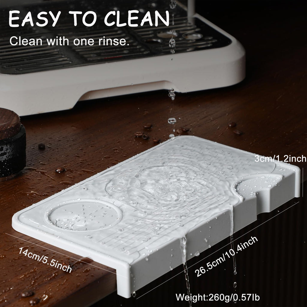 Espresso Tamping Mat with Portafilter Slot, Thick Food Grade Silicone Tamper Pad, Heat Resistant & Non-Slip Coffee Tamping Station for Home Barista