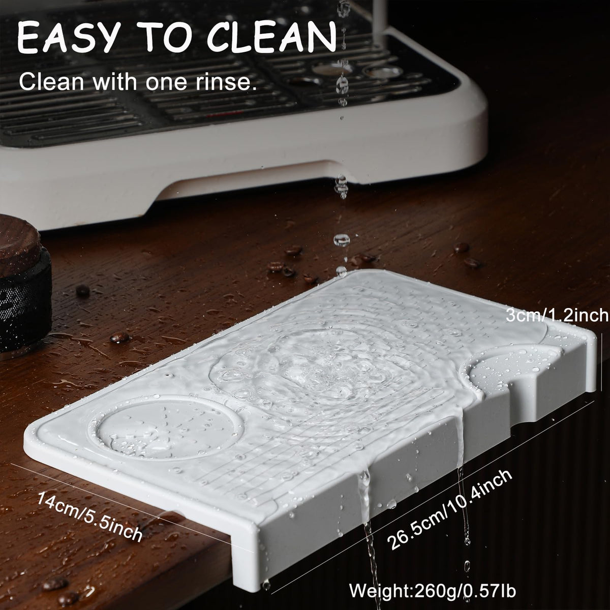 Espresso Tamping Mat with Portafilter Slot, Thick Food Grade Silicone Tamper Pad, Heat Resistant & Non-Slip Coffee Tamping Station for Home Barista