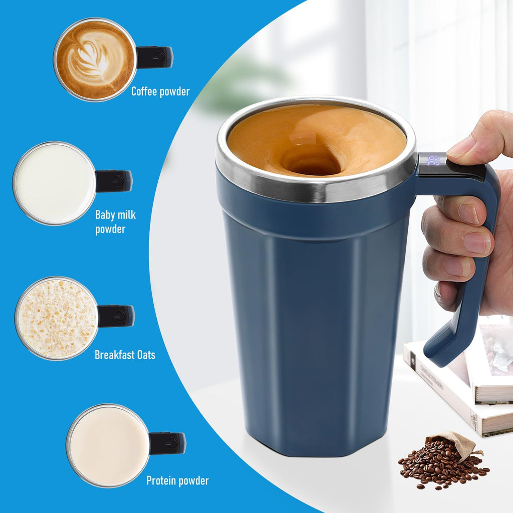 Self Stirring Mug with Temperature Display, 18oz Self Stirring Coffee Mug