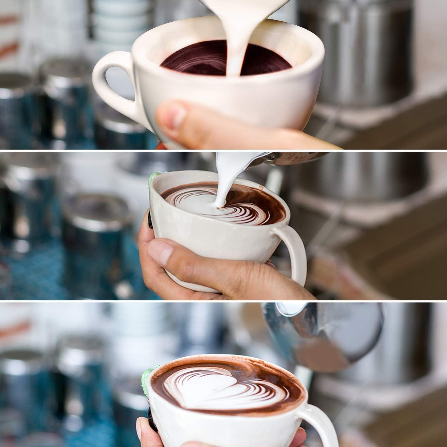 SIKEMAY Milk Frothing Pitcher Cup, 12oz/350ML Milk Frother Cup Stainless Steel Steaming Pitcher Milk Jug Coffee Latte Art Cappuccino Espresso Machine Accessories for Barista Steam Pitchers Tools