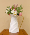 Elegant White Metal Decorative Flower Vase,Farmhouse Galvanized Pitcher,Rustic Milk Jug for Home Decor…