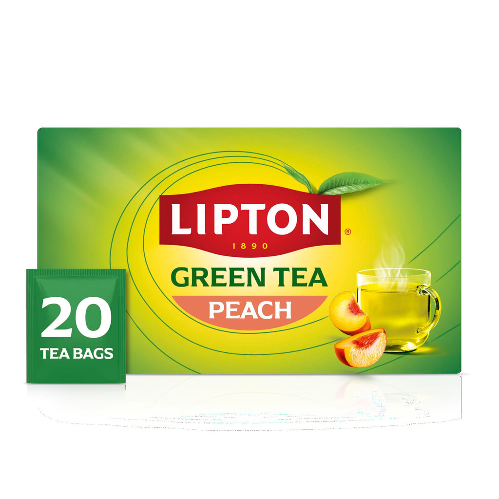 Lipton Peach Green Tea Bags, 20 Total Tea Bags