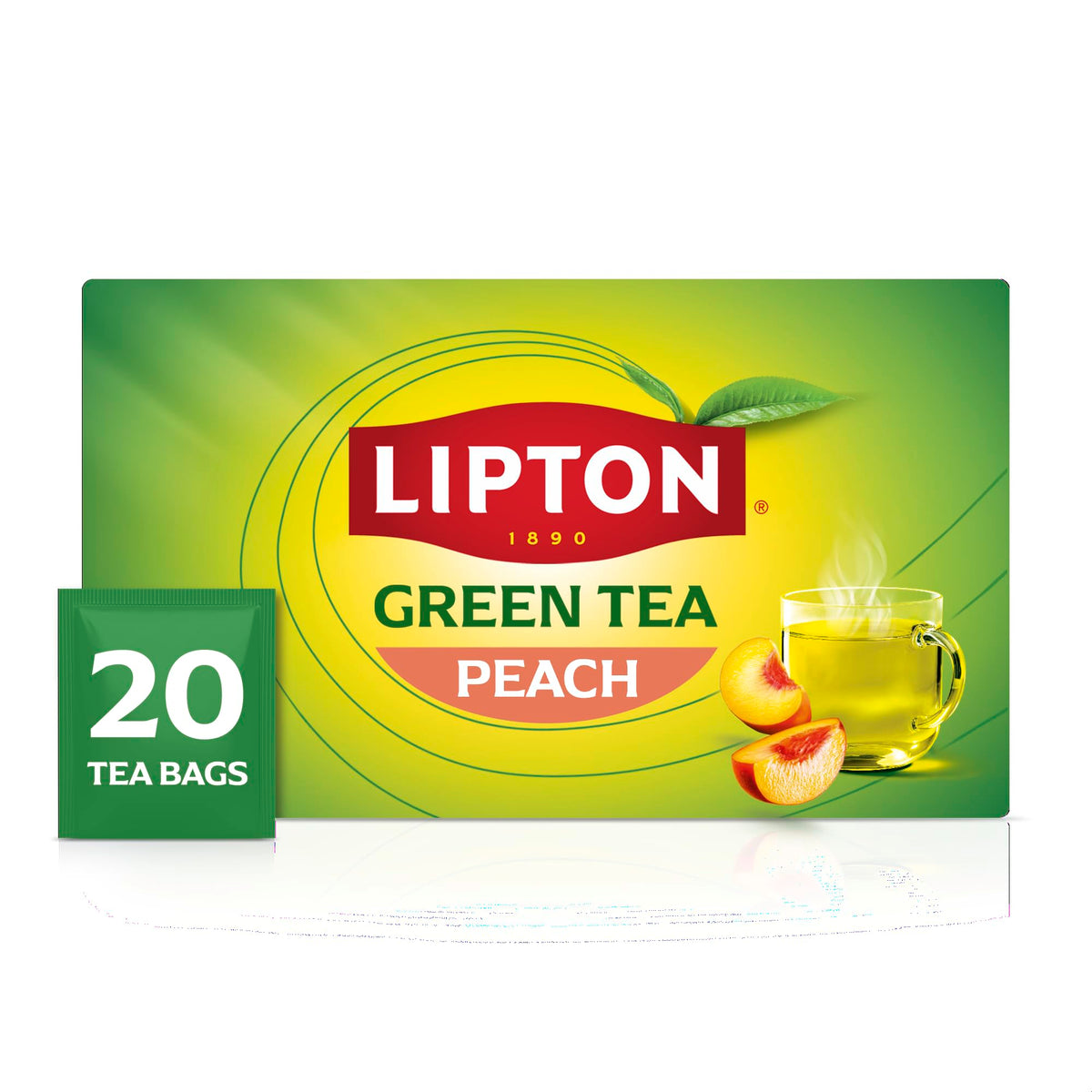 Lipton Peach Green Tea Bags, 20 Total Tea Bags