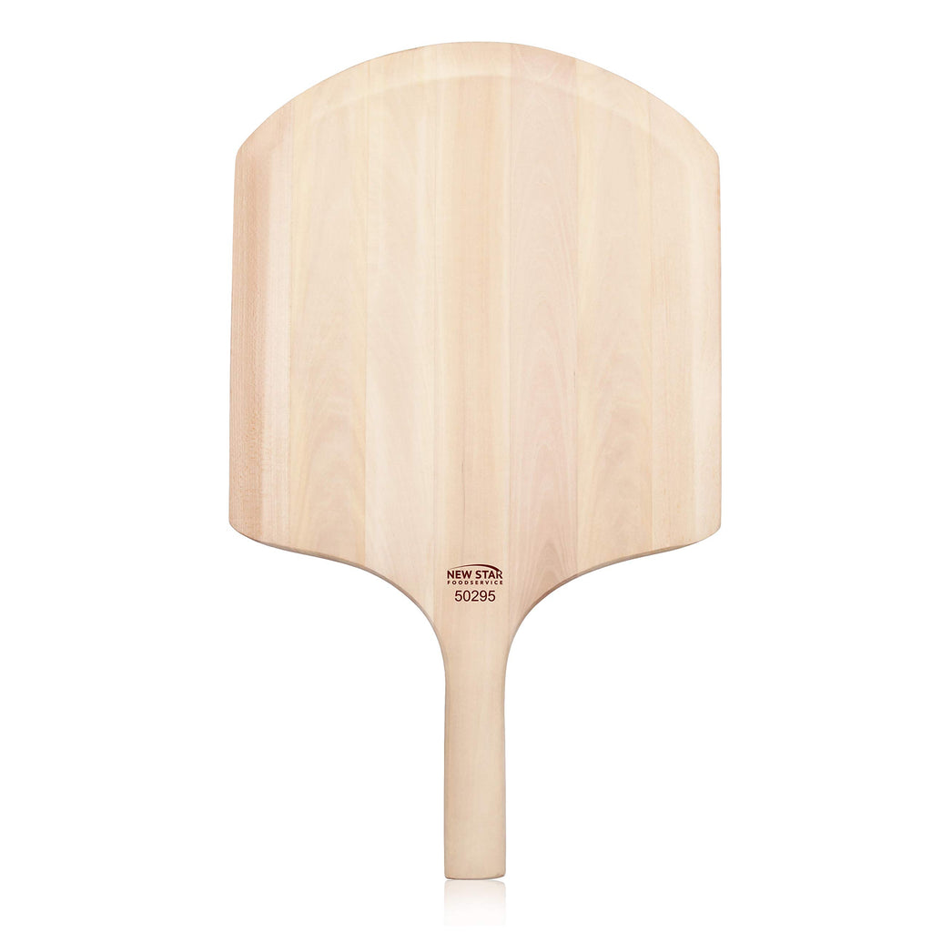 New Star Foodservice 50295 Restaurant-Grade Wooden Pizza Peel, 16" L x 14" W Plate, with 8" L Wooden Handle, 24" Overall Length