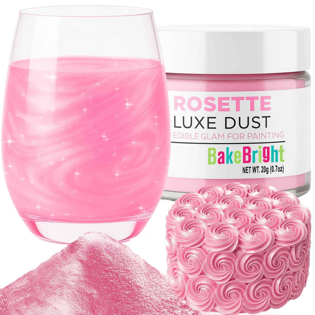 Bulk (20g) White Luster Dust Edible Glitter for Cocktails | Premium Edible White Luster Dust for Cake Decorations - Blanco Edible Glitter for Drinks Cupcakes Cookies Cakes Food Paint