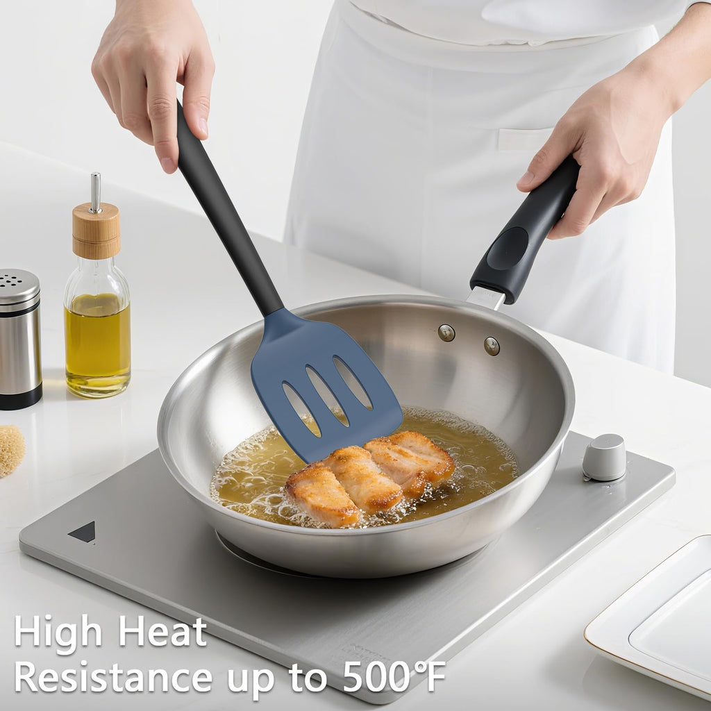 Coukre 3 Pack Silicone Spatula Set, Heat Resistant to 500°F, BPA-Free