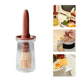 Uteynee Oil Dispenser with Brush - Glass Olive Oil Dispenser for Kitchen, 3 IN 1 Oil Dispenser Bottle with Silicone Basting Brush for Cooking Vinegar Sauce BBQ Grill Frying (Brown)