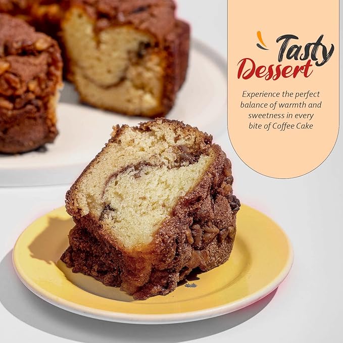 Traditional Cinnamon Walnut Coffee Cake - Cinnamon Streusel and Chopped Walnuts Toppings - Delicious Recipe of Coffee Cakes for Special Occasions (Three Cakes (1.75 Pound))