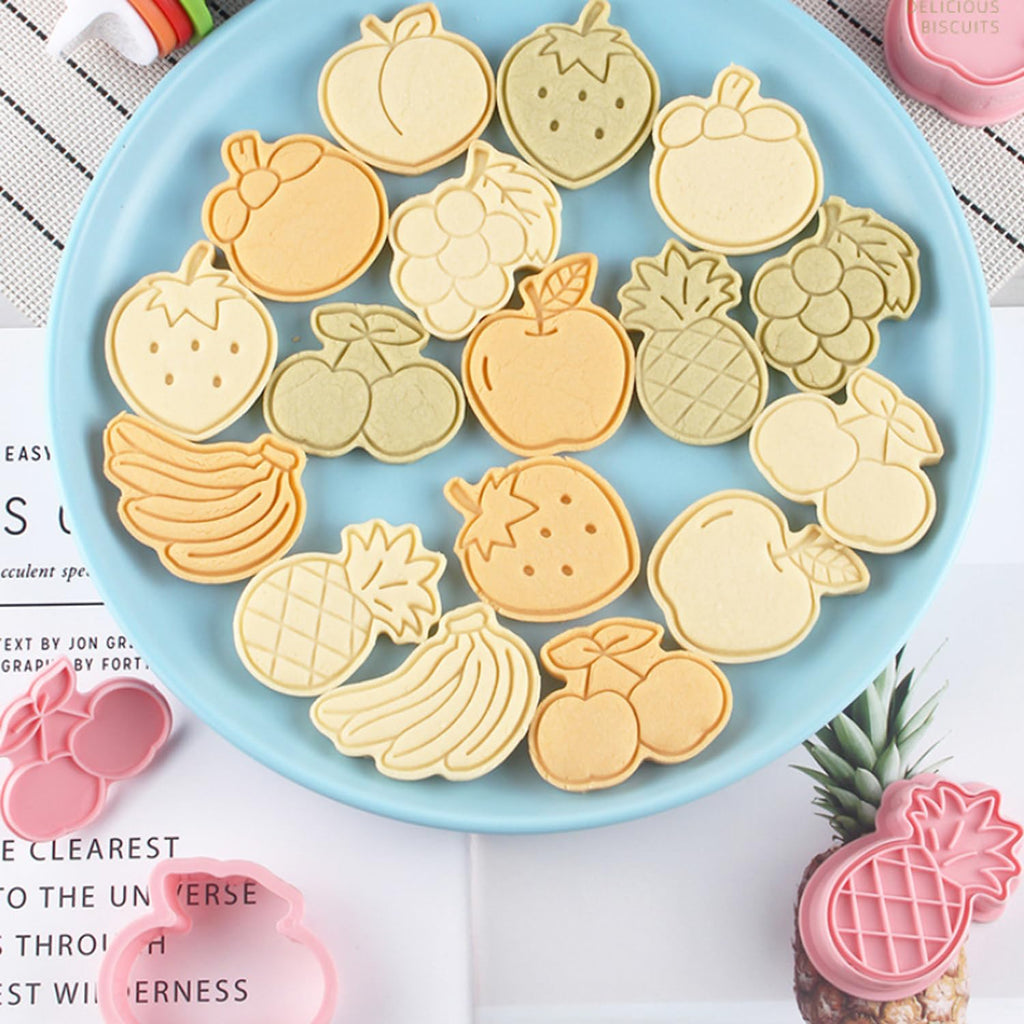 Heart Cookie Cutter Set, 10 Pcs 3D Pressable Biscuit Cutter and Stamps, Valentine's Day Cookie Molds Wedding Party DIY Cake Decorating Kit (B10)
