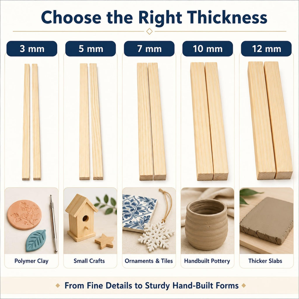 DIYOOHOMY 10 Pcs 17" L Rolling Pin Guides for Clay Dough