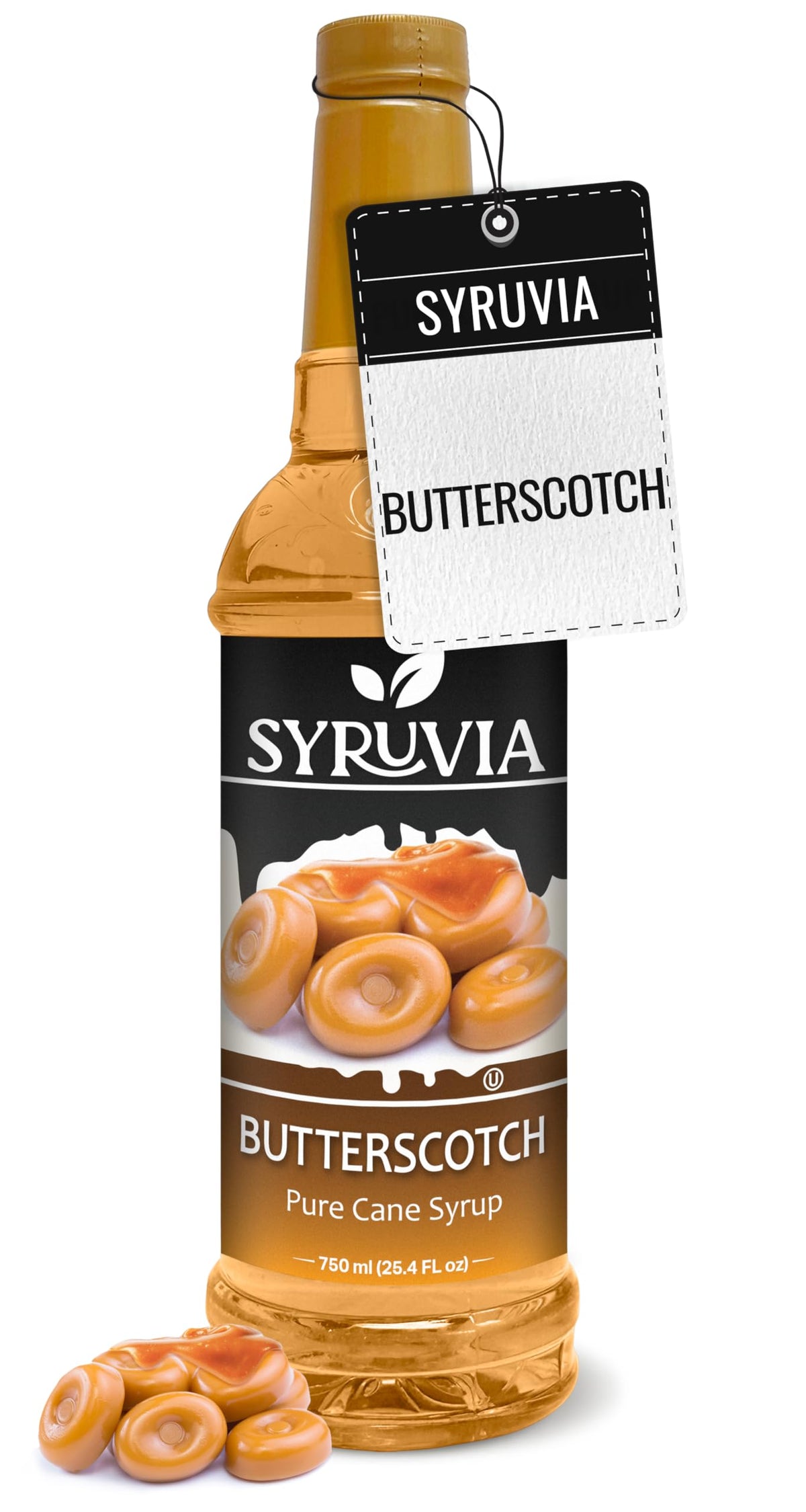 Syruvia Coffee Syrup, Peppermint Flavored Syrup for Drinks, Lattes, and Desserts – 25.4 fl oz