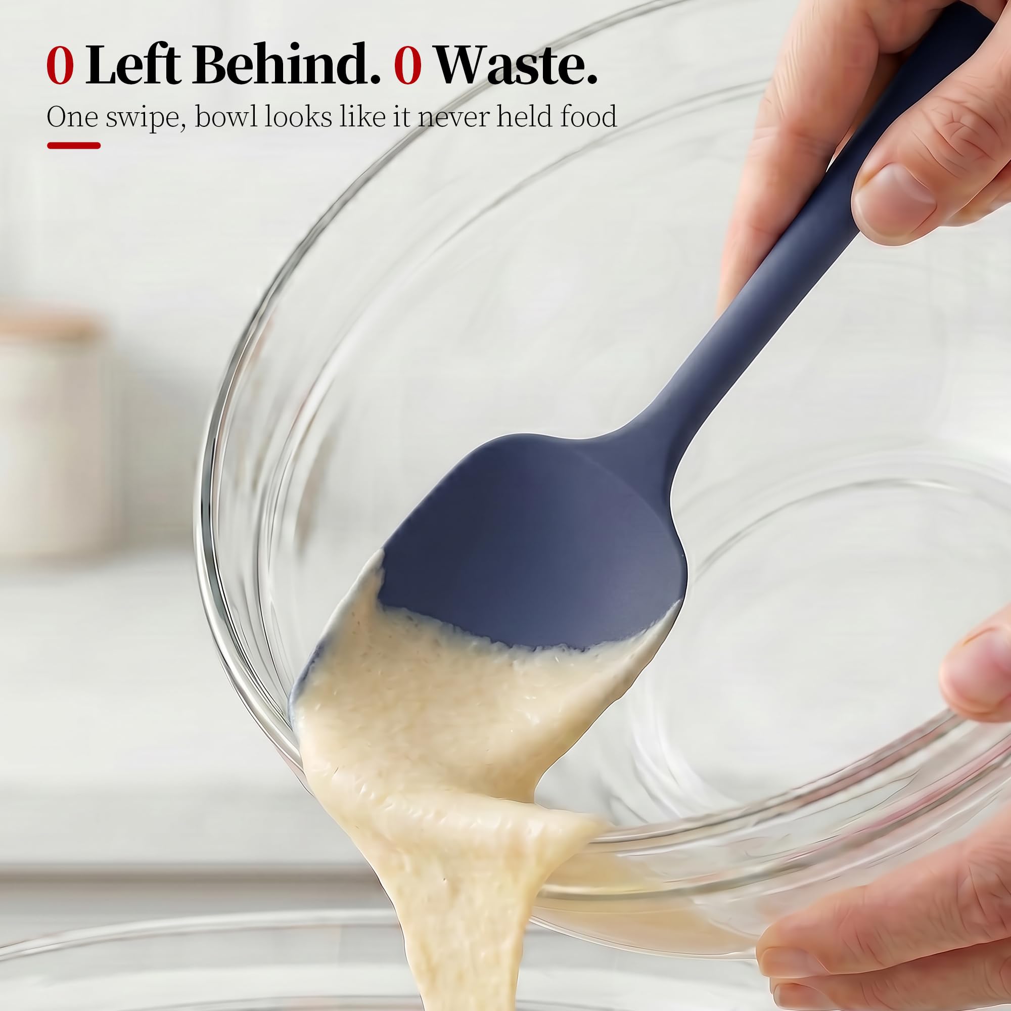 Lilybeam 600ºF Heat Resistant Silicone Spatula Spoonula Set of 2, Blue