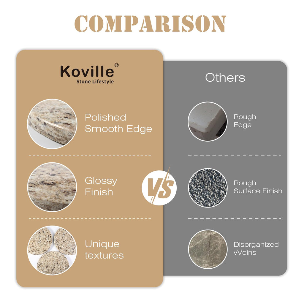 Koville 11 Inch Round Marble Cutting Board for Kitchen Countertop, Golden Brown Marble Cutting Boards Pastry Board for Kitchen Decor, Stone Cutting Cheese Board Charcuterie Boards