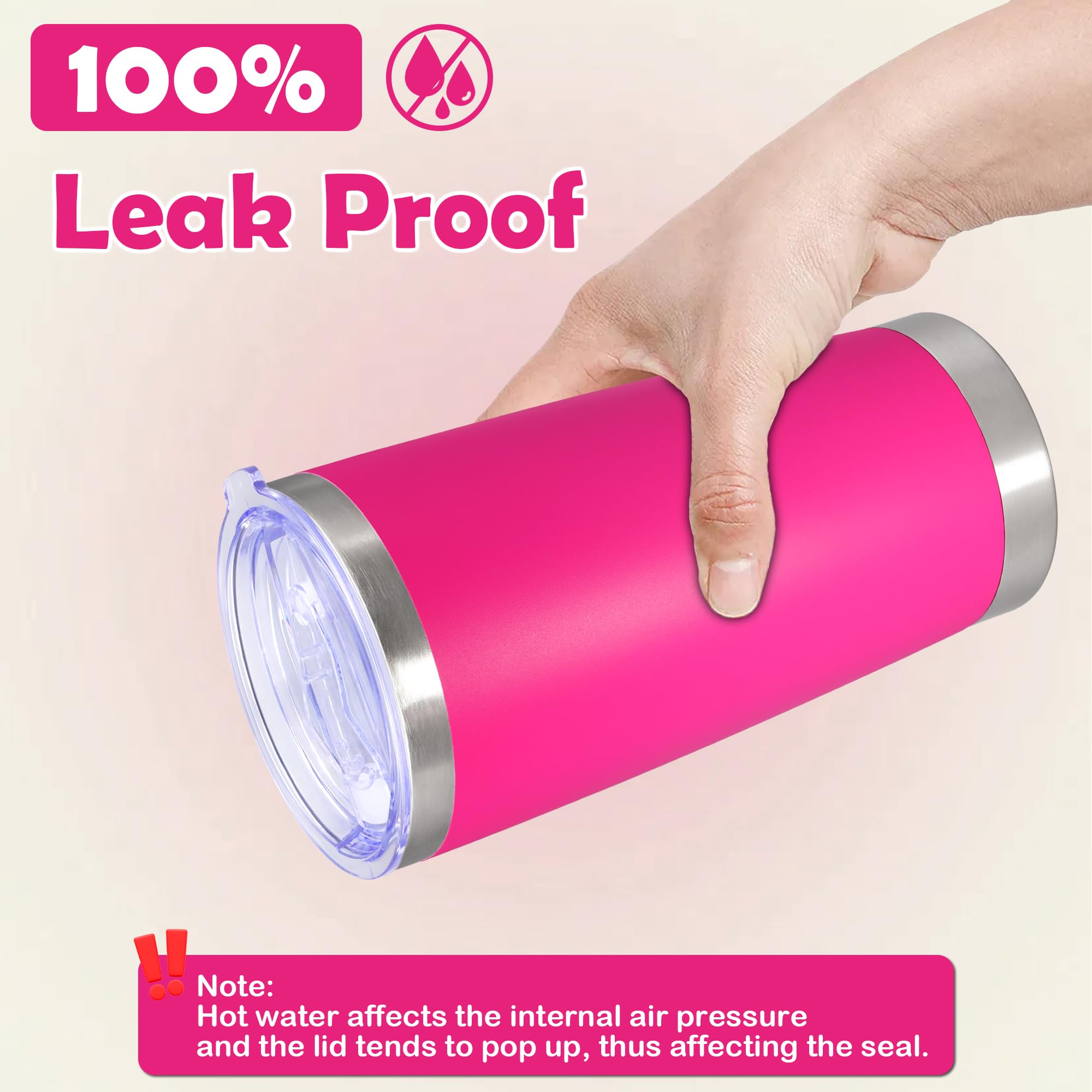20oz Tumbler Stainless Steel Tumbler Coffee Tumbler with Lid Hot Pink, 1P