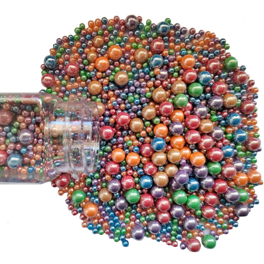 Edible White Pink Sugar Pearls Candy Sprinkles 120G/ 4.23Ounce Baking Cake Sprinkles Cupcake and Cake Topper Cookie Decorations Wedding Party Valentines Halloween Christmas Supplies