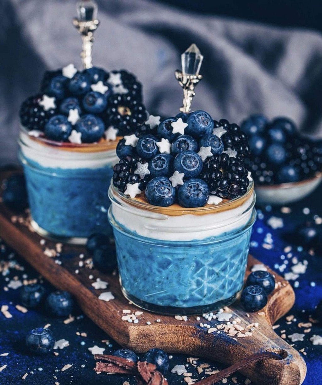 Blue Drink Spirulina Powder, Berry & Honey Refresher 12oz Blue Drink Mix Natural Food Colorant Perfect for Ice Mix Yogurts Baked Treats Loaded Tea Bubble Tea