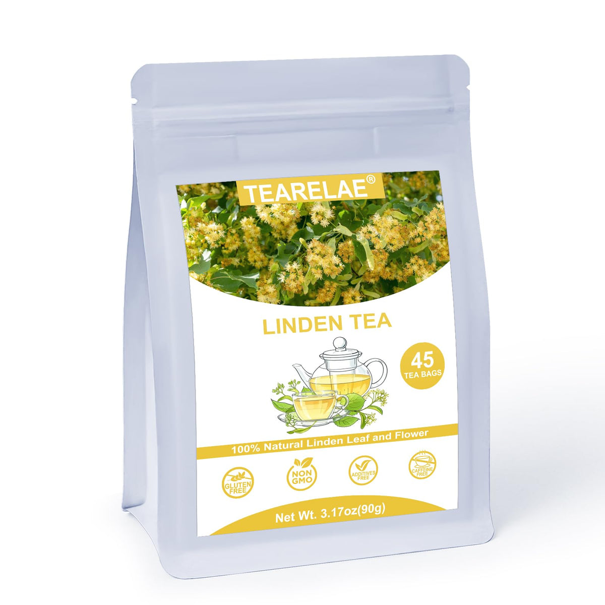 TEARELAE - Linden Tea Bags, 45 Ct, Linden Flower & Leaf, Te de Tilo
