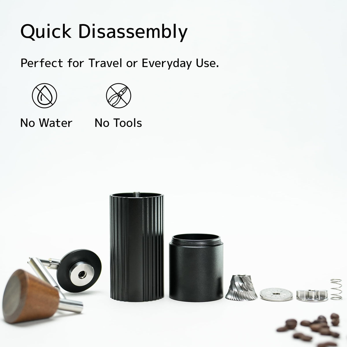 DHPO Manual Coffee Grinder, with Precision Stainless Steel Conical Burr