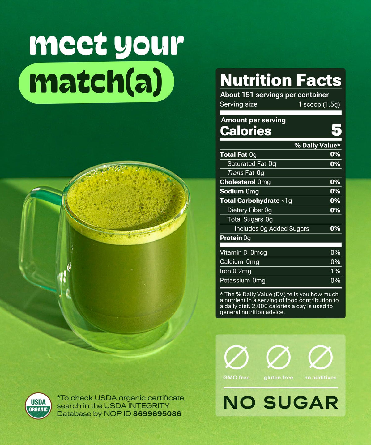 MATCHA DNA Certified Organic Matcha Green Tea Powder (8 oz TIN CAN)