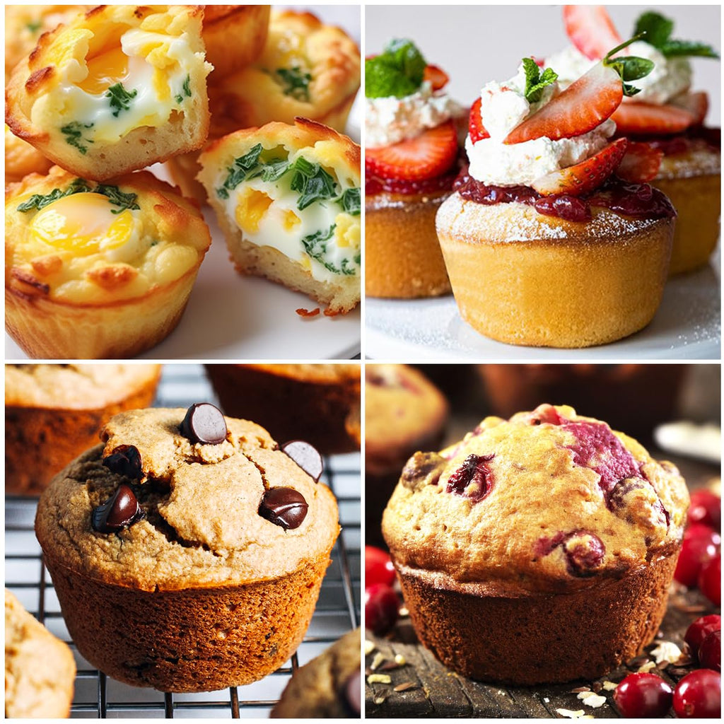 CAKETIME Silicone Muffin Pans for Baking, Metal Reinforced Frame Jumbo 6 Cups & Mini 24 Cups Cupcake Pan Nonstick Muffin Pan for Homemade Baking Easy to Handle