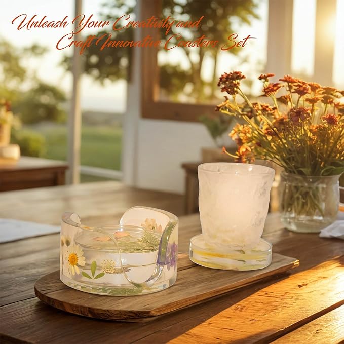 4 Inches Thickened Coaster Holder Silicone Molds for Epoxy Resin, Coaster Storage Resin Molds for DIY Art Craft Cup Mats Flower Bouquet (Holder Mold)