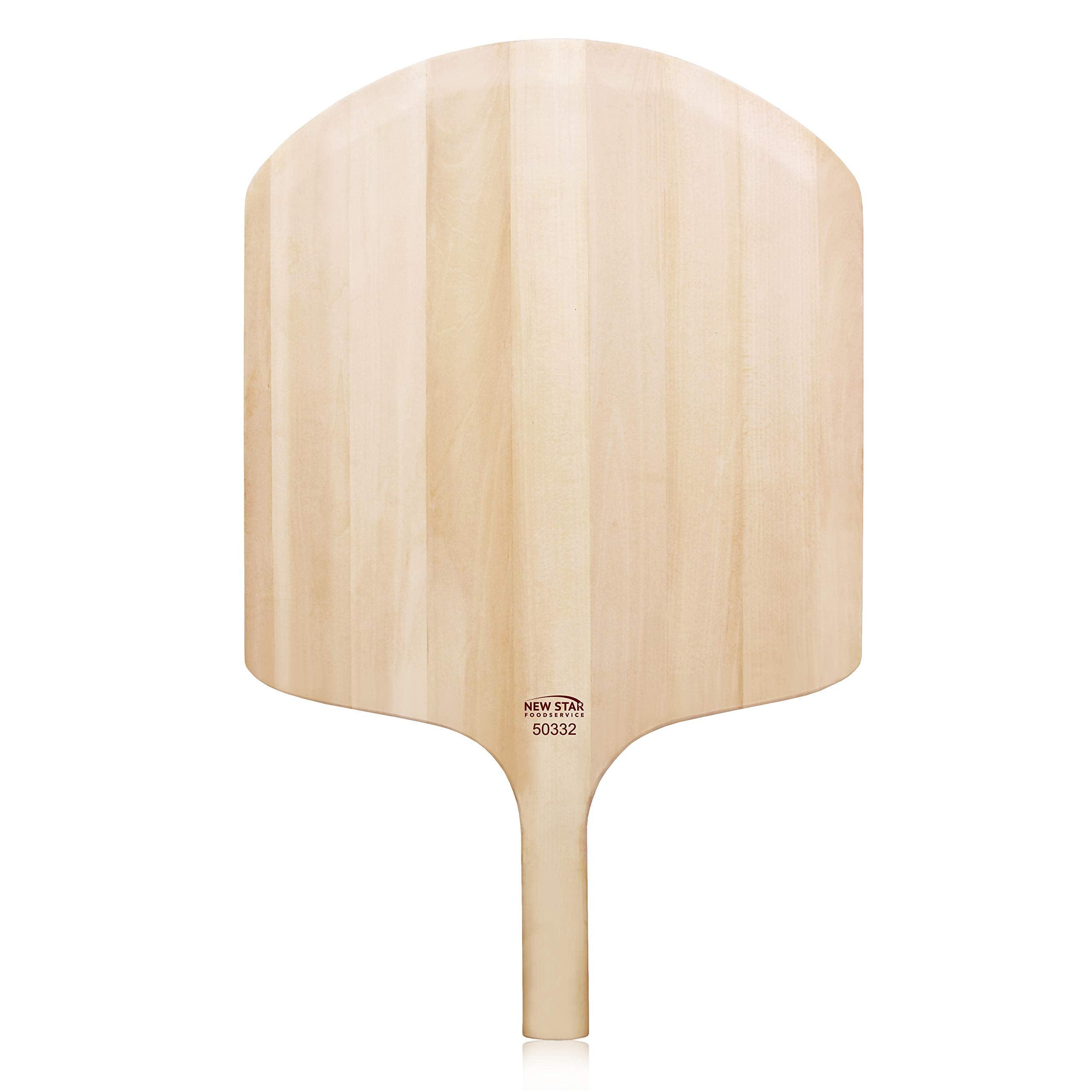 New Star Foodservice 50332 Restaurant-Grade Wooden Pizza Peel, 18" L x 16" W Plate, with 8" L Wooden Handle, 26" Overall Length