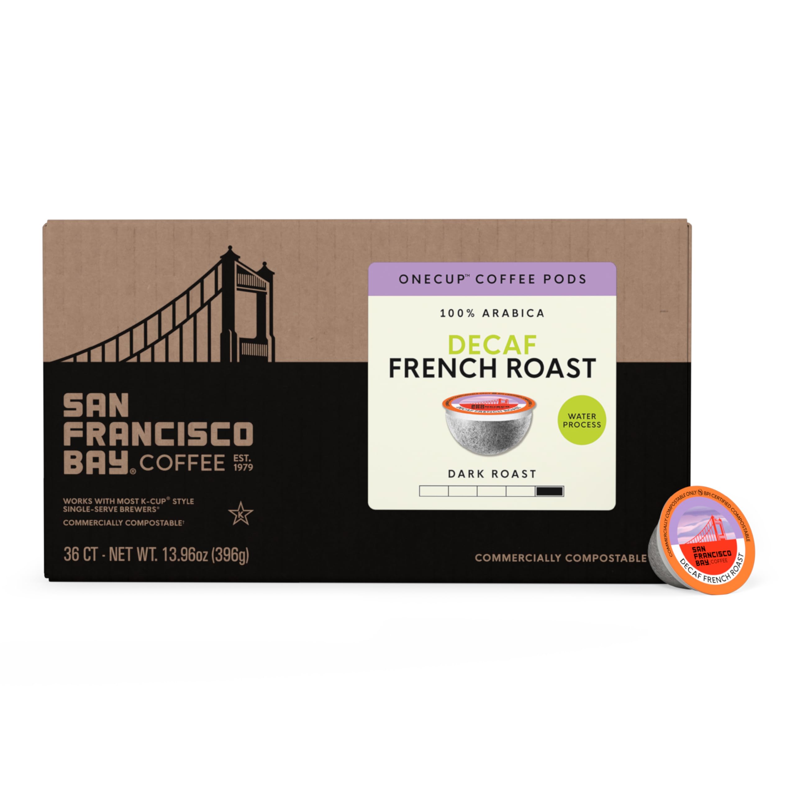 San Francisco Bay DECAF French Roast K-Cup Compatible Coffee Pods, 80 ct