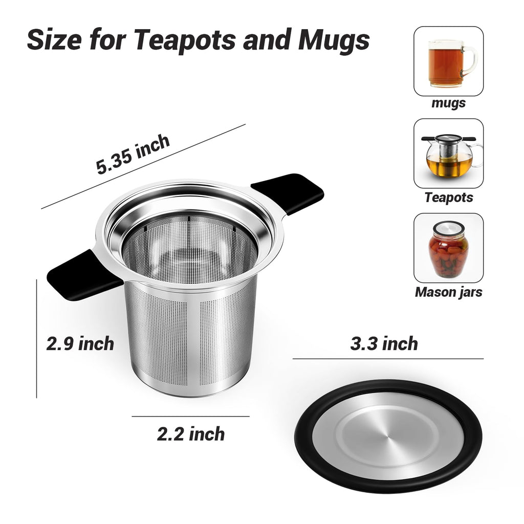 Tifanso Fine Mesh Stainless Steel Reusable Tea Infuser with Double Handles
