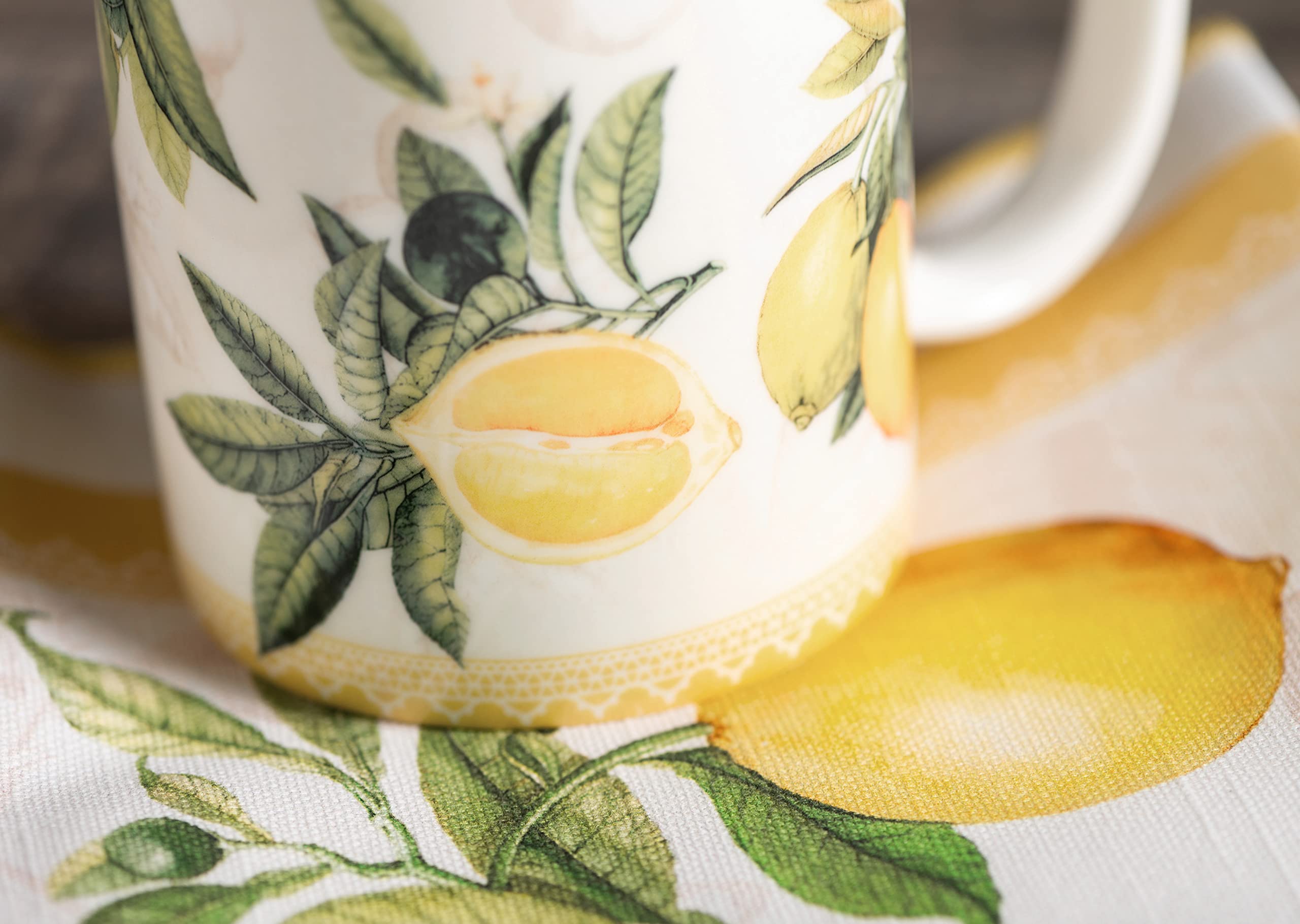 Maison d' Hermine Coffee Mug with Handles Tea Cups (12 Ounce, Pack of 2)