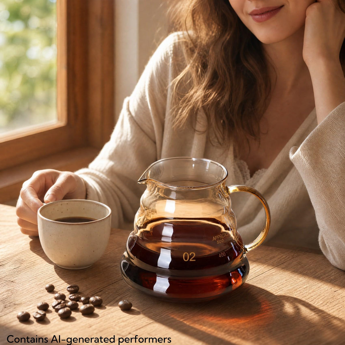 CHDEXU Pour Over Coffee Maker Set 20 oz, 600 ml Borosilicate Glass Coffee Server with Glass Lid, 50 pcs Paper Filter, Walnut Handle Pour Over Coffee Dripper for Home Café Restaurant, Gold