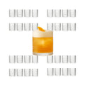 LEMONSODA Hobnail Highball Glasses, Clear Glass Cups, Set of 4, 15oz