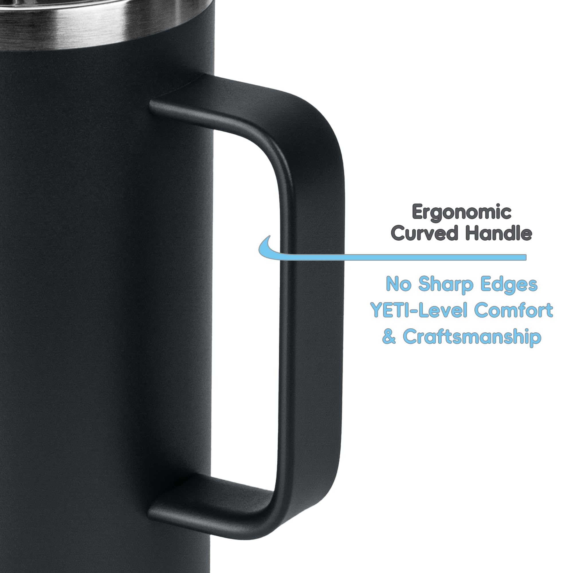 SILICANICE 14 / 24oz Insulated Coffee Mug With Handle, Break & Scratch Resistant lid With Detachable Slider, Stainless Steel Vacuum Insulation Tumbler, BPA Free - Thoughtful Gift