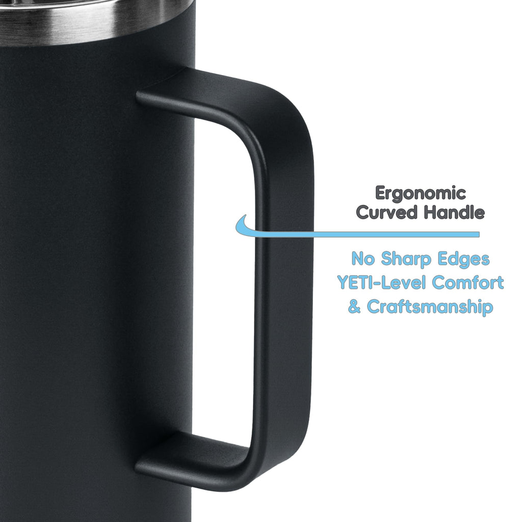 SILICANICE 14 / 24oz Insulated Coffee Mug With Handle, Break & Scratch Resistant lid With Detachable Slider, Stainless Steel Vacuum Insulation Tumbler, BPA Free - Thoughtful Gift
