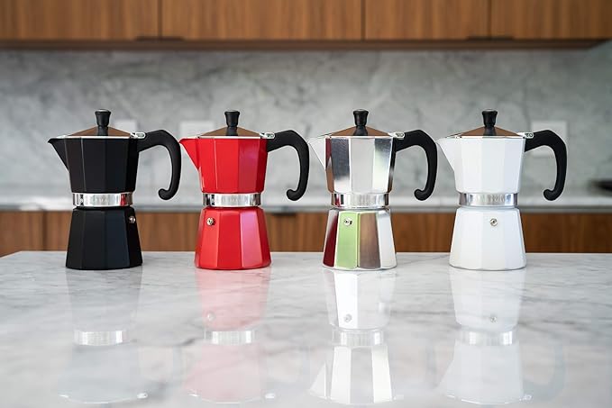 Bellemain Stovetop Espresso Maker | Italian Moka Pot Espresso Maker, Classic Aluminum Design Mocha Pot for Home Brewing & Camping | Easy to Use & Clean - 6-Cup, Silver