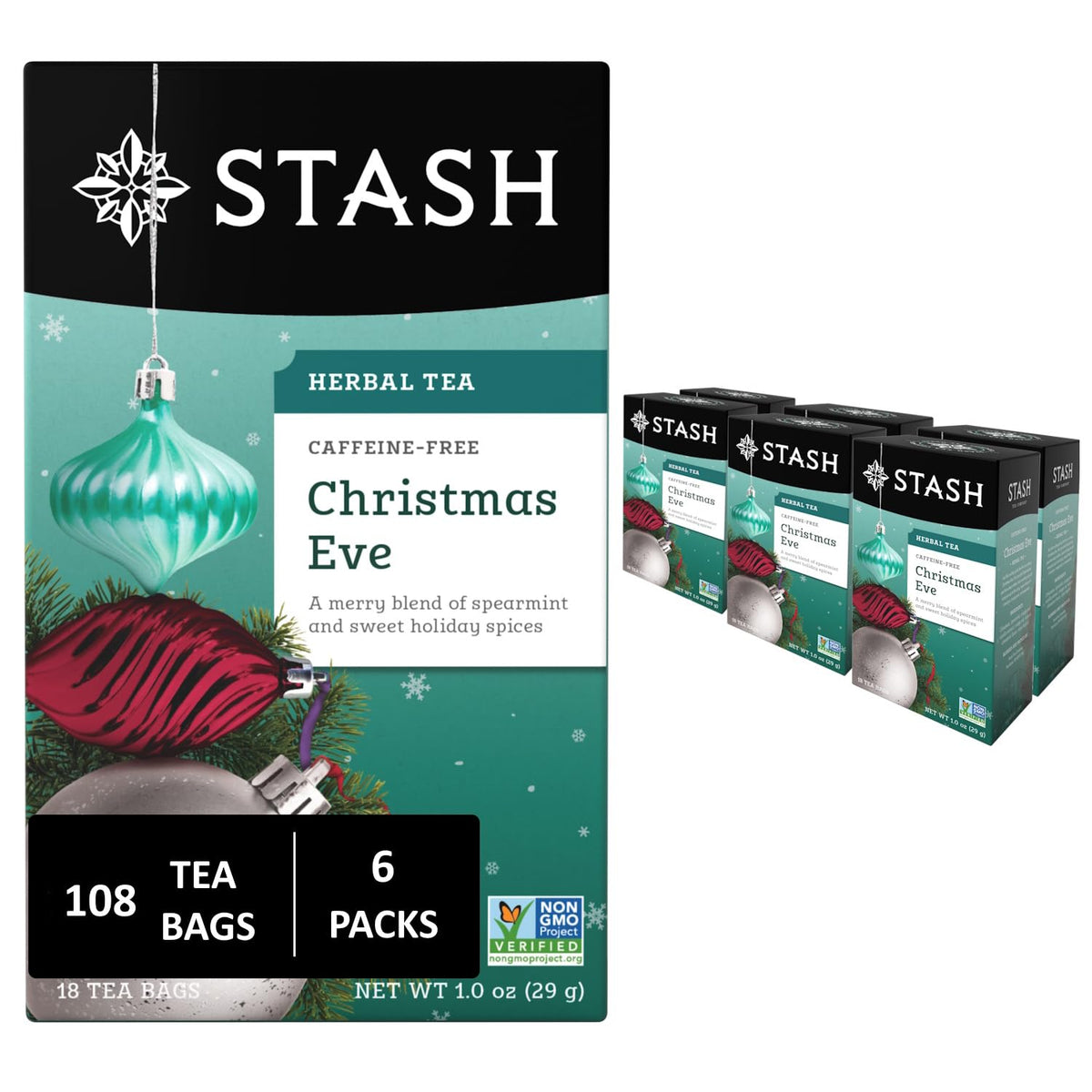 STASH Wild Raspberry Hibiscus Herbal Tea, 120 Bags 6x20, Caffeine Free
